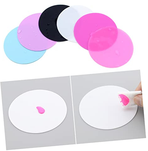 NIYANGLE Silicone Nail Art Palette Round Paint Tray for Foundation Mixing Blending Paints and Gel Smooth Surface Nail Art Supplies Easy to Clean Stack and Carry 3.74 in