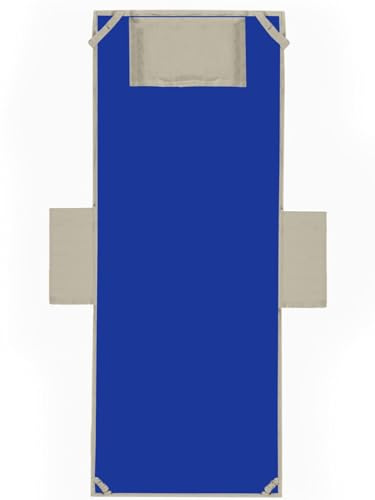 Riad Arredo Strandtuch mit Taschen und Kissen aus weicher Mikrofaser, Liegestuhl mit aufblasbarem Kissen, Digitaldruck, verschiedene Farben (Blau/Taupe)