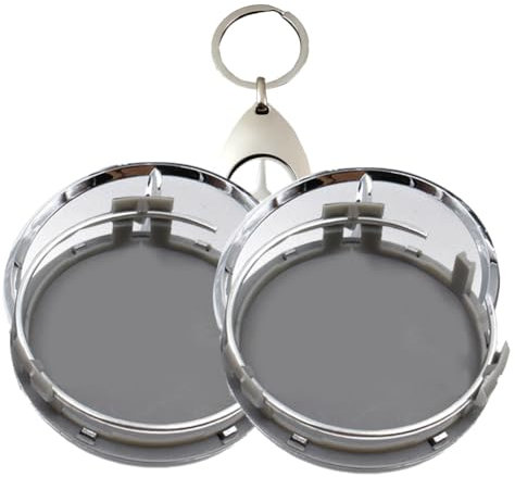5 x 75 Mm Cache Moyeux et Auto Porte - clés, Cache Moyeu, Enjoliveurs Centre de Roue de Voiture, Auto Cache Moyeux, Enjoliveurs de Roue - pour Décorer Les Roues de Voitures (Fer à Argent)