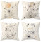 Beige Kissenbezug 40x40, 4er Set Pusteblume Kissenbezug, Samt Dekokissen Kissenbezüge, Quadratische Kissenhülle Zierkissenbezüge mit Unsichtbarem Reißverschluss für Sofa Schlafzimmer Wohnzimmer U-54