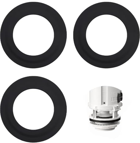Toilet Flush Valve Rubber Seal Washer – 3 Pcs Compatible with Siamp 49 & 50 – Durable Silicone Seal for Toilet Cistern Repair – Leak Proof Seal for Efficient Water Usage, Black