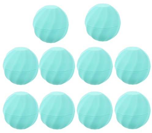 Amosfun Caja Esférica para Bálsamo Labial 10 Unidades Azul, Envases Plásticos Recargables sin Olor, Dispensadores Compactos para Viaje y Almacenaje de Vaselina Labial