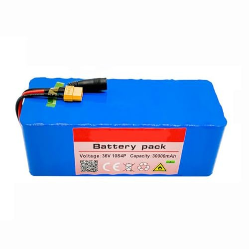 Batterie De Vélo Électrique 36V 30AH Batterie Lithium-ION pour Trottinette Électrique 10S4p Batterie Lithium Étanche Carte De Protection Intégrée XT60