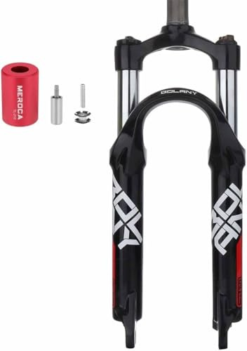 NIKANXIA Forcella Ammortizzata MTB da 20, Escursione 100 mm, Tubo Dritto da 1-1/8, Forcella Anteriore con Molla Meccanica, Freno a Disco, Blocco Manuale, ASSE QR 9x100 mm