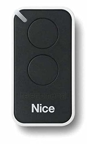 Nice Era-Inti telecomando originale 2 tasti 433,92 Mhz rolling code sostituisce radiocomando Nice Very VR - ONE ON1 ON2 e FLOR FLO2R-S FLO1R-S apricancello (nero)