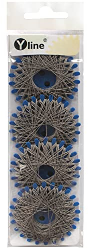 Yline - 4 Sterne a. 20 m Sternzwirn Baumwolle, Sternchenzwirn Stern - Zwirn, 2850-08 (grau)