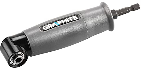 GRAPHITE Winkelgetriebe Bitsockel abgewinkelt, 90 Grad Winkel, Bitsockel für schwer zugängliche Stellen, 1/4 6,35 mm Antriebsvierkant, Magnethalter, Winkelaufsatz, maximale Drehzahl 600 min-¹