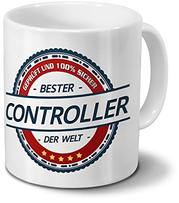 printplanet Tasse mit Beruf Controller - Motiv Berufe - Kaffeebecher, Mug, Becher, Kaffeetasse - Farbe Weiß