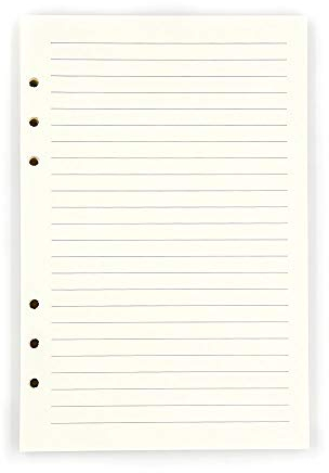 LANGING Notizbuch, A5, klassisch, nachfüllbar, lose Tasche, Leder, Ringbindung mit 6 Löchern, Tagebuch A5-Kraft blanko