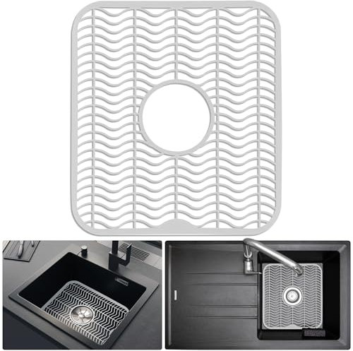 DecorRack 1 Pack Sink Protector for Kitchen Sink, 30 x 27,9 cm, Kitchen Sink Dish Mat, Protect Sink from Stains, Damage, Scratches, Dishwasher Safe Sink Grid (1 Pack)