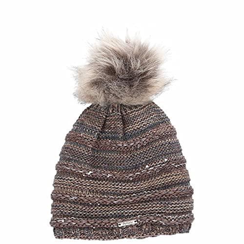 Antonio Strick Mütze Beanie mit Bommel Taupe