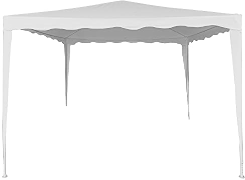 AKTIVE 62186 - Carpa Desmontable 300x300x250 Blanco, Toldos Exterior terraza, terraza, Playa o Camping, Pérgolas de jardín, Cenador fácil de Montar