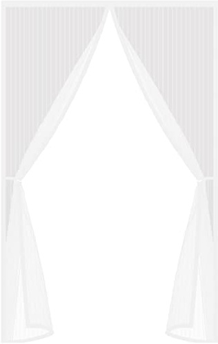 GUOGAI Moustiquaire sur Mesure AimantéE, 90x215cm(35x85inch) Store Moustiquaire Moustiquaire de Porte Rideau Anti Mouche Portes De Balcon Portes Coulissantes, Blanc A