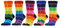 WeciBor Damen Lustige Bunte Socken, 5 Paar Regenbogen Gestreift, Größe 39-42