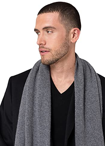 Style & Republic Schal aus 100% Kaschmir in grau, kuscheliger XL-Schal aus Kaschmir-Strick, one size 52 cm x 172 cm
