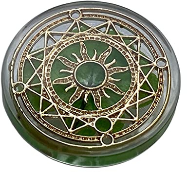 Véritable jeton de Poche en Forme de trèfle à Quatre Feuilles, conservé, 3,2 cm, avec Ornement en métal (Cercle Magique du Soleil)