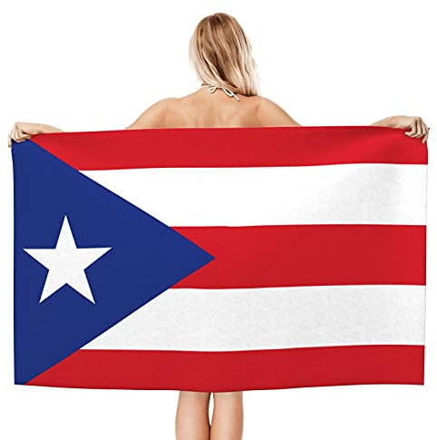 Mikrofaser-Strandtuch, Aquarell, bunt, Puerto Rico, Badetuch in Übergröße, für Herren und Damen, sandfrei, Strandtuch, Decke, schnell trocknend, saugfähiges Handtuch für Reisen, Sport, 70 x 140 cm