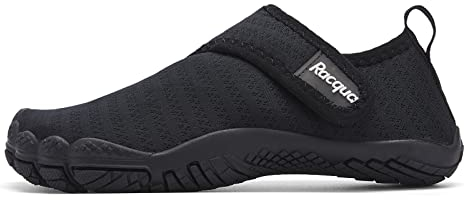 Racqua Kinder Wasserschuhe Jungen Schnelltrocknend Barfuß Leicht Strand Sport Aqua Schuhe Schwimmen Pool Gehen Surfin Bootsschuhe Kleines Kind Schwarz 32