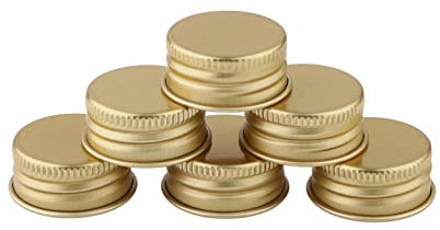 inhzoy 50er Set Schraubverschluss für Flaschen Ersatz Verschluss Deckel Drehverschluss Aluminium Flaschendeckel für Glasflaschen Gold_28MM Einheitsgröße