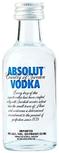 12 × Vodka Absolut Miniatura (Caja de 12 Botellines de 5 cl)