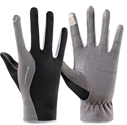 Thin Touchscreen Driving Gloves for Men Women, Summer Breathable Touch Screen Cycling Anti Slip UV Protection Full Finger Mittens Outdoor Sports Work Gloves for Camping Climbing Hiking