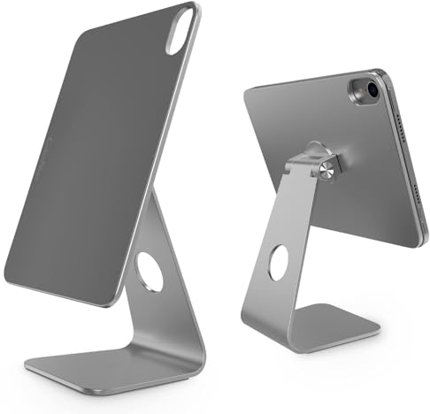 CubeNest Magnetischer iPad Ständer für iPad Air und iPad Pro 12,9, robuste Tablet Halterung aus Aluminium, Verstellbarer Tablet Ständer -Rotation 360° & 180°, Hochwertige Halterung