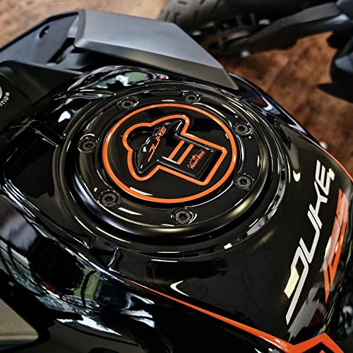 Resin Bike Aufkleber für Motorrad Kompatibel mit KTM Duke 125-200 - 250-390 2021 2022 Schwarz. Tankdeckelschutz vor Stößen und Kratzern. 3D-Harzklebstoff - Stickers