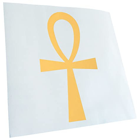 Kiwistar - Autoaufkleber - Creme - 24x13cm Ankh Kreuz - Heckscheibe Auto Aufkleber wetterfest für Kfz LKW Mofa Truck - Sticker außen selbstklebend Tuning Zubehör für Fenster Fahrzeug Scheibe