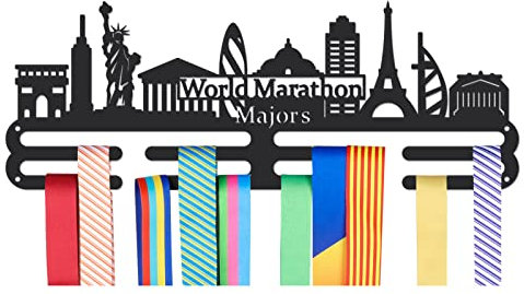 NBEADS Espositori per Medaglie, Building & Word World Marathon Majors Medaglie Sportive Espositore da Parete Cornice per Medaglie Sportive Porta Medaglie da Parete per Medaglie da Competizione