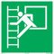 Aufkleber Fluchtfenster Rettungsleiter Rettungsfenster Notausstieg 200x200 mm Schild nach ISO7010 und DIN 67510 langnachleuchtend & selbstklebend