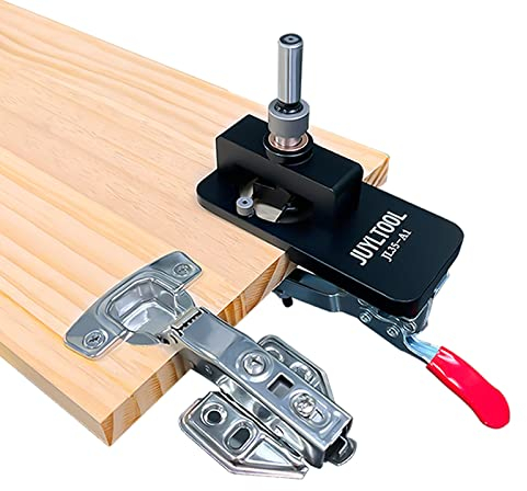 JUYLTOOL 35MM Cabinet Hinge Jig Drilling Hole Puncher,Concealed Hinge Jig Accurate Locking Woodworking Dowel Jig Drill Guide Locator for CabinetsDoor Concealed Installation Household Tools