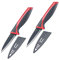 Westmark 2 Schäl-/Gemüsemesser, Klingenlänge: 8 cm, je mit Klingenschutz, Rostfreier Edelstahl/Kunststoff, Anthrazit/Rot, 145222E3