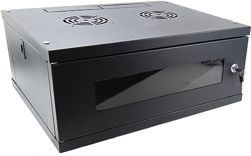 kenable Armoire de données murale pour rack réseau 48,3 cm 4U 450 mm Noir