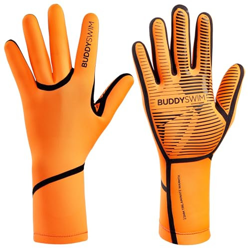 BUDDYSWIM Gants Néoprène 2,5 mm pour la Natation en Eau Libre. Gants Sport Homme, Gant Femme Protègent Les Mains du Froid. Utiles pour la Plongée sous-Marine, Le Surf et Le Travail dans l'eau.