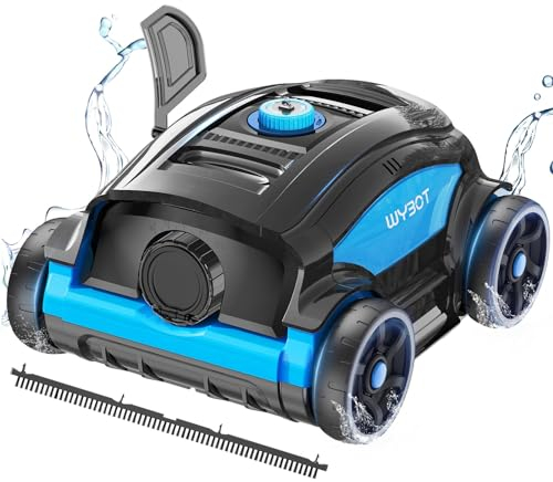 WYBOT Robot Piscina para 130 Minutos de Uso, Limpiafondos Piscina Fuerte Succión, Doble Motor, Rápida Eliminación del Agua, Aspirador para Piscinas Elevadas/Exteriores de hasta 100m²(Naranja)