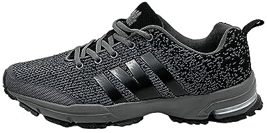 Ablovo® Herren Damen Sportschuhe Turnschuhe Laufschuhe Sneaker Hallenschuhe (Dunkelgrau-Schwarz, EU Schuhgrößensystem, Erwachsene, Herren, Numerisch, M, 46)