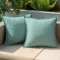 EMEMA Outdoor Kissen Wetterfest Kissenbezug Wasserfest Sofakissen Wasserdicht Dekokissen 40x40 cm Kissenbezüge Dekorativ Kissen Kissenhülle aus Polyster 2er Set für Garten Sofa Wohnzimmer Bett Cyan