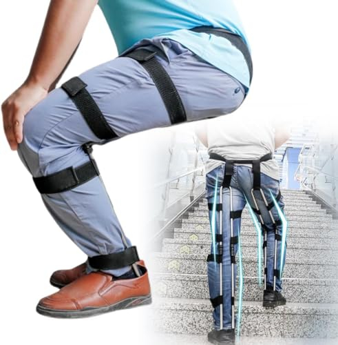 CBLdF Verstellbarer Stuhlloser Tragbarer Unsichtbarer Stuhl,Unsichtbarer Stuhl Tragbares Exoskelett Menschlicher Tragbarer Sitz,Überall Camping Klappbarer Hocker Hält 150kg Aus-Silver||S/150