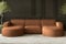 Kaiser Möbel, Sofa Modena, Designer u-Form Sofa, Modern Design Couch, Polsterecke, Freistehend, Verita Stoff Ziegel Breite: 299 cm