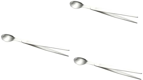 Alipis 3pcs Stainless Steel Flavor Test Spoon Metal Cooking Spoon Coffee Stir Spoon Mini Halloween Figurines Spoon Kitchen Metal Kitchen Utensils Aquarium Decorations Dual Purpose Sample