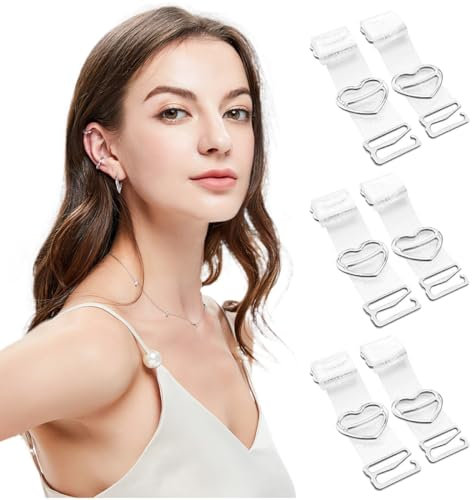 3 Paia Spalline Trasparenti per Reggiseno, Spalline Trasparenti Invisibili per Reggiseno, Spalline per Reggiseno di Ricambio, Spalline per Reggiseno Regolabili Antiscivolo