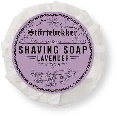 Störtebekker® Premium Rasierseife Lavendel 70g - Handgefertigte Seife für ergiebigen Rasierschaum - Perfekt für die Rasur mit Rasierhobel & Rasiermesser - Vegane Rasierseife Damen & Herren