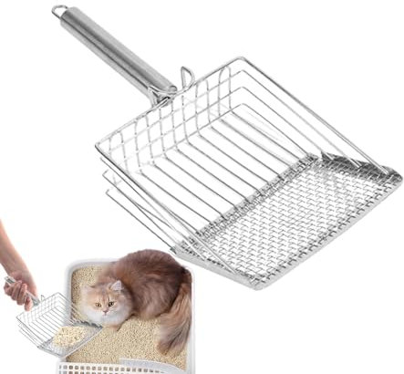 Paletta Per Lettiera Per Gatti In Acciaio Inossidabile, Paletta Per Lettiera Setacciatura Rapida, Pala In Metallo Per Lettiera Con Manico, Paletta Per Lettiera Doppio Calibro, Paletta Per Setaccio