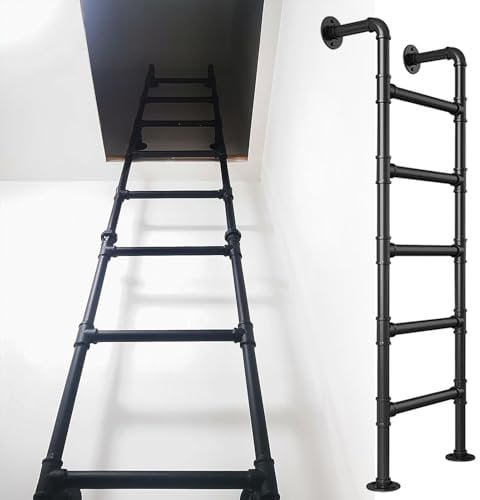 Fire Escape Ladder 4-10 Step, 100cm-300cm Basement Egress Ladder, Heavy Duty Wall Mounted Hanging Ladders, Drsyffsup Window Well Ladder for Fire Emergency Home Safety(290cm/114in)
