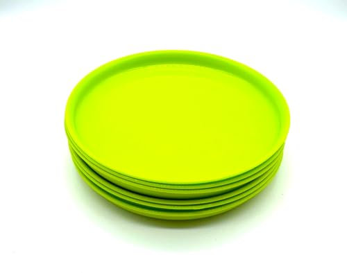 Kimmel Lot de 6 assiettes de 18 cm - En plastique - Pour fête, enfant - Vaisselle de camping - Vert citron