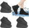YNR 3 Paar wasserdichte Schuhüberzieher, schwarze Regenschuhüberzüge, rutschfest und wiederverwendbar, verdickte Gummi-Regenstiefel-Überschuhe für den Außenbereich (Größe L), Schwarz , Large