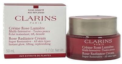 CLARINS Creme Rose Lumiere Multi-Intensive, Rose Radiance Cream, Super Restorative - All skin types, 50ml