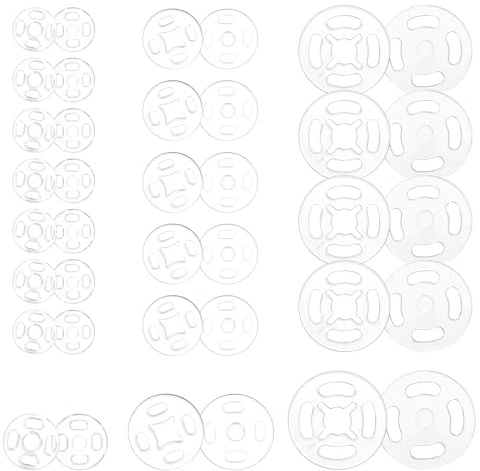 Piriuuo 36 Paar Kunststoff Druckknopf, 7.5/10/12,5 mm Druckknöpfe zum Annähen Rund Druckknopf Verschlussknöpfe Unsichtbare Annähen Druckknöpfe DIY Kleidung Knöpfe für DIY Handwek Nähen von Kleidung