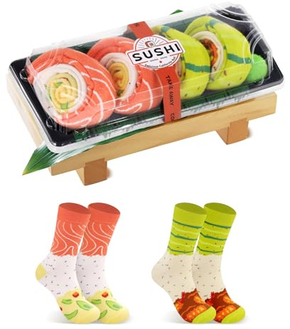 AGRIMONY Lustige Socken in Sushi-Form Herren Damen-Geschenke für Männer Lustig witzige Bunte Verrückte Socken japanische Geschenkideen