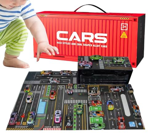 JINGLING Kleines Spielauto für Kinder,Zinkdruckguss im Taschenformat,Mini Spielzeugauto Mit Reibungsantrieb | Für Wohnzimmer Klassenzimmer Schlafzimmer Garten Vorschüler Schüler Mädchen Kinder